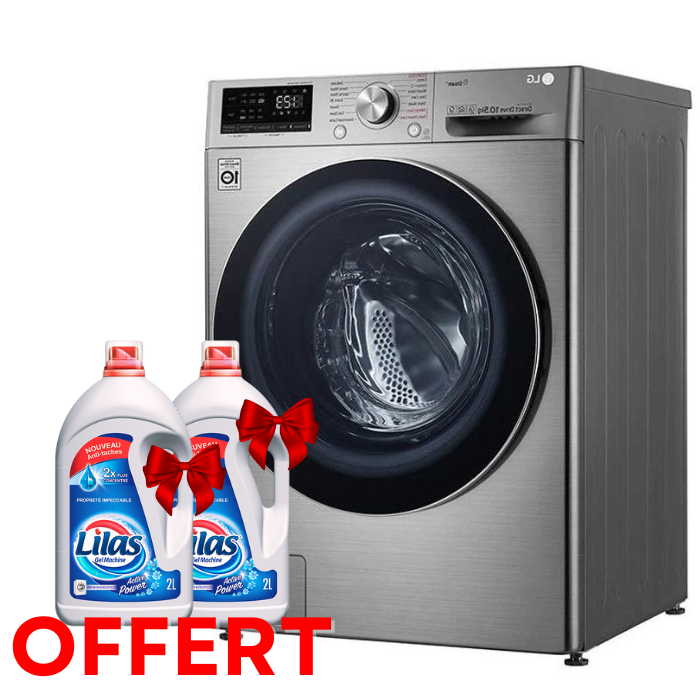 LAVE LINGE SÉCHANTE FRONTALE LG 10.5KG – SILVER F4V5RGP2T