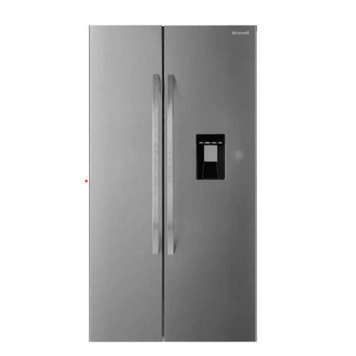 Réfrigérateur Brandt Side By Side 617 Litres – Inox – Garantie 2 ans