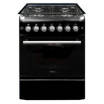 Cuisinière a gaz ORIENT avec tourne broche 4 feux 60cm - Noir (OC-60-60TN)