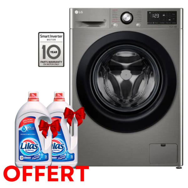 Lave Linge Frontal LG Vivace F4R3TYG6P 8kg – Silver