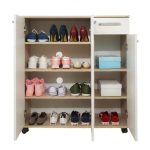 Porte Chaussures Classique SOTUFAB 3P+1T – Chêne Brut & Blanc