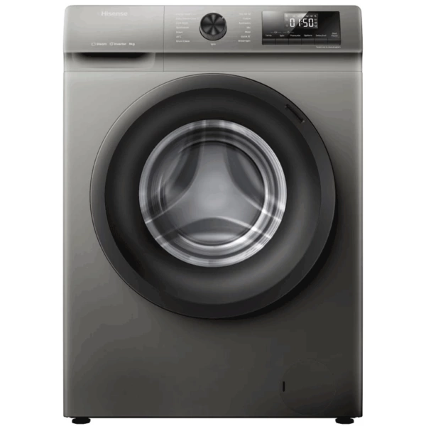 Lave-Linge Frontal HISENSE WFQP814EVMT – 8 Kg – 1400 tours/min – Inverter – Silver – Classe A+++