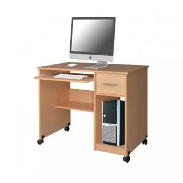 Bureau Informatique Classique Sotufab À Roulettes – Hêtre – BI0116