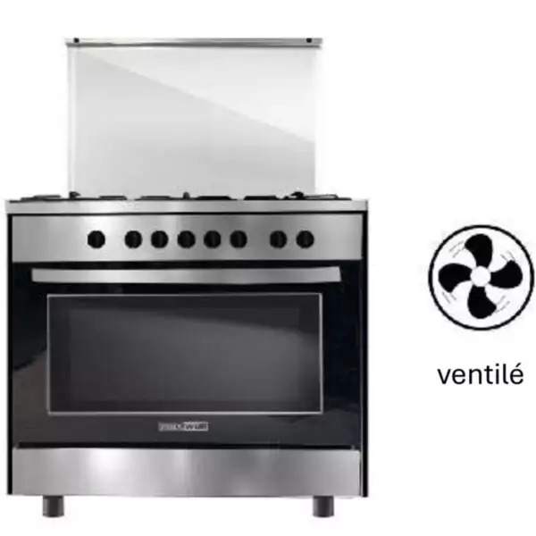 Cuisinière à Gaz Maxwell Napoli 5 Feux 90Cm Inox – CFM90EIX