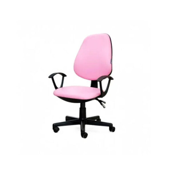 Chaise Secrétariat Simili Cuir + Accoudoirs – Rose – CHB0007RS