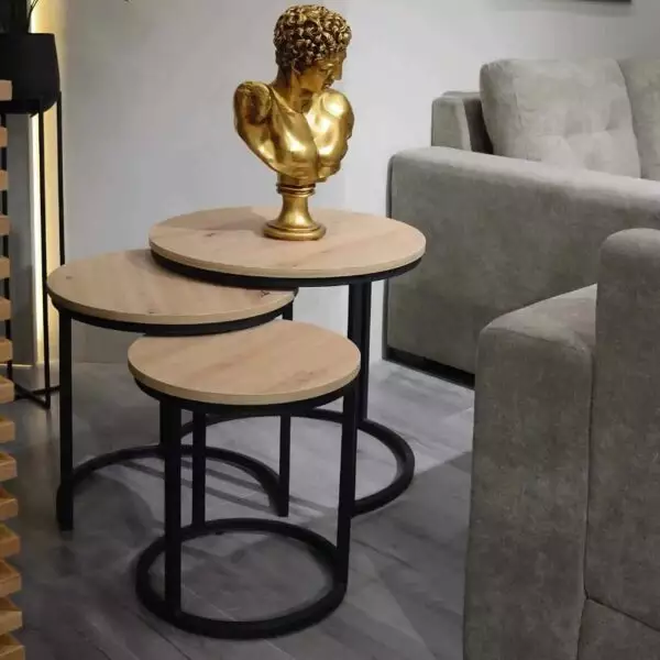 Ensemble De Trois Tables Gigognes Rondes Sotufab – Amazona – TB004AM