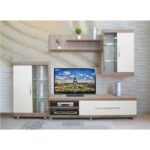 Meuble TV Living Paris Liv05 – Chêne Brut & Blanc – LIV05CB/BC
