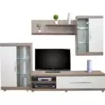 Meuble TV Living Paris Liv05 – Chêne Brut & Blanc – LIV05CB/BC