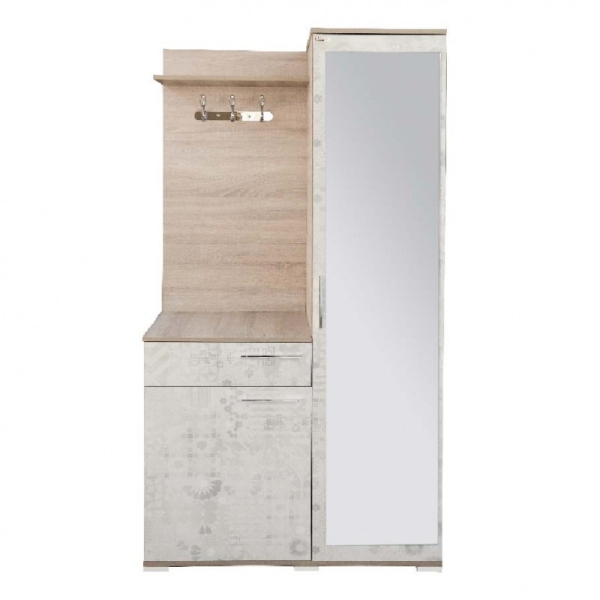 Meuble D’entrée Sotufab Celine Blanc & Chêne Brut – PC22CB/BC