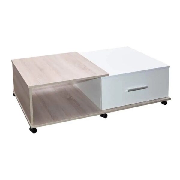 Table Basse Milano Sotufab – Chêne Brut & Blanc – TB001CB/BC