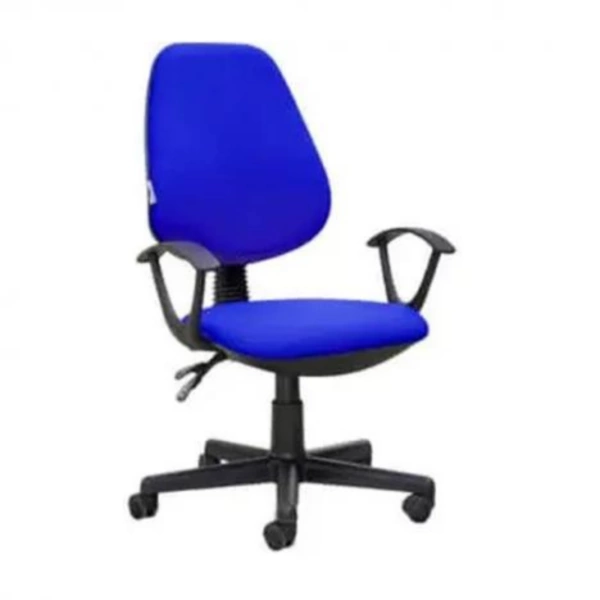 Chaise De Bureau Sécretaria En Tissu Avec Accoudoirs – Bleu – CHB0049BL