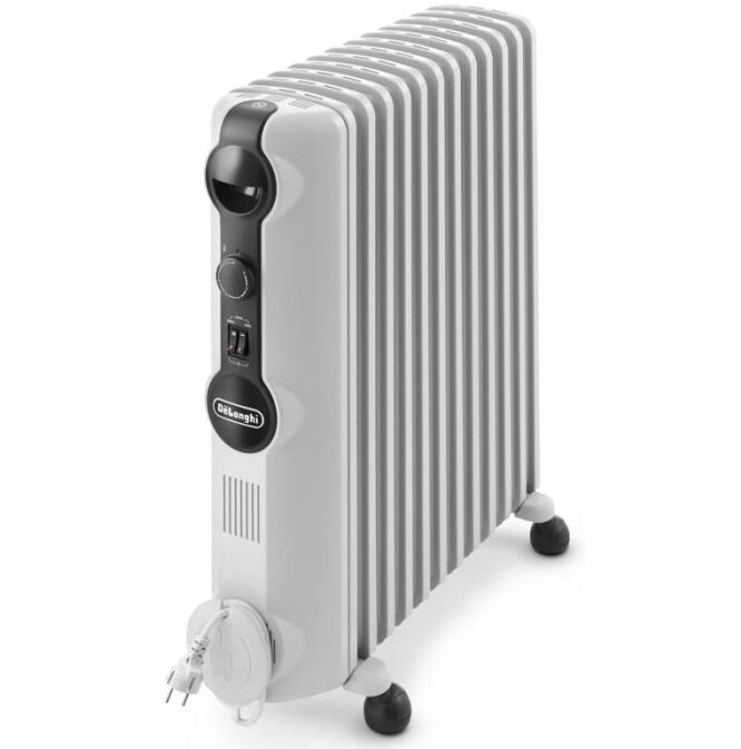 Radiateur Bain d&rsquo;Huile DELONGHI 12 Éléments 2500W Blanc – TRRS1225