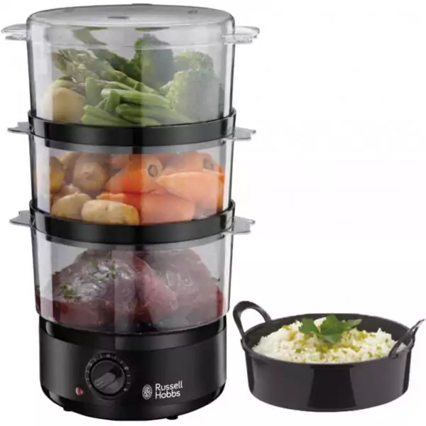 Cuiseur à Vapeur Russell Hobbs 400W 7L Noir Mat