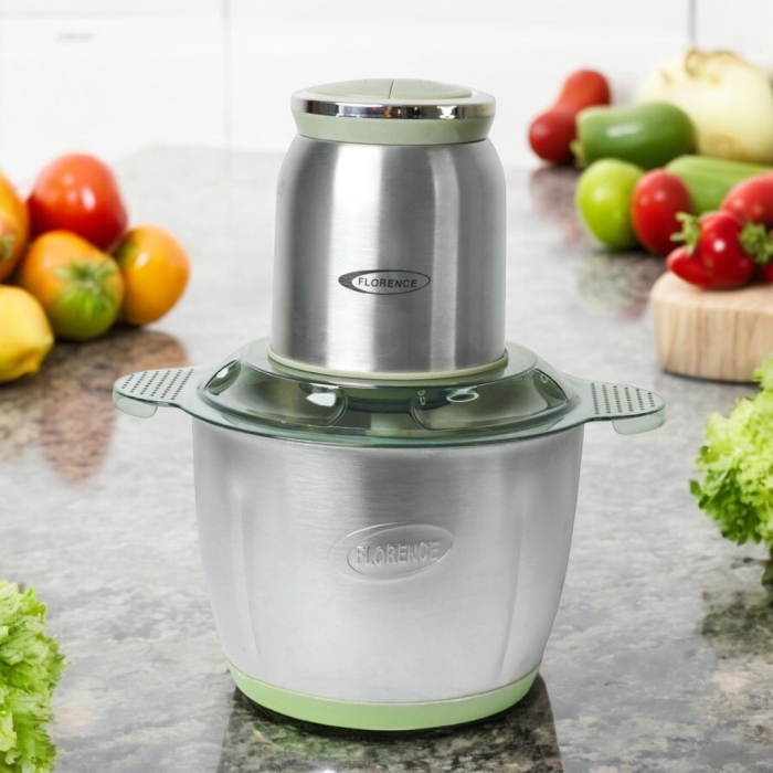 Mini hachoir FLORENCE AT-7002 1000W – Inox et Vert