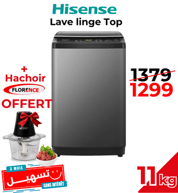 Lave linge Top HISENSE WTJA1112T 11kg – Silver