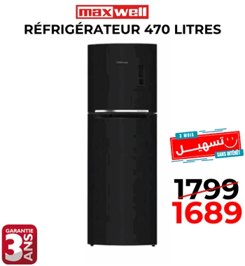 Réfrigérateur MAXWELL MAX-RDNF470AIN 470 Litres NoFrost – Noir