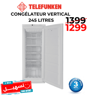 Congélateur Vertical TELEFUNKEN FRIG-323W 245 Litres - Blanc