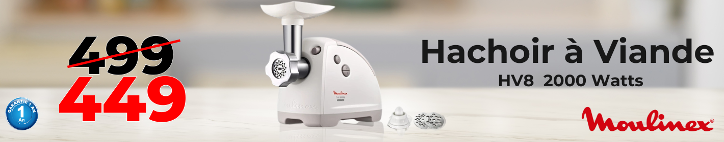 Hachoir à Viande MOULINEX HV8 2000W Blanc (ME620132)