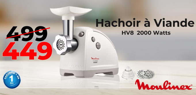 Hachoir à Viande MOULINEX HV8 2000W Blanc (ME620132)