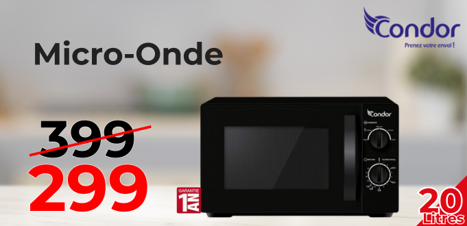 Micro-Onde Condor 20L Noir CMW-M2005B