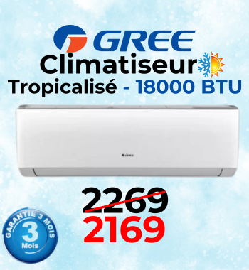 Climatiseur Inverter GREE Tropicalisé 18000 BTU Chaud/Froid Smart – CL18AGD-INVT-SMART