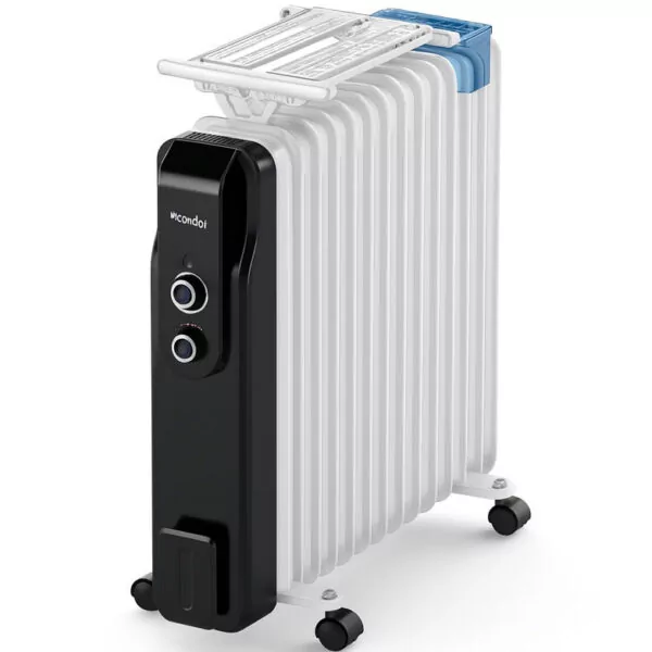 Radiateur à Bain D'huile Condor CBH1326C2NB 13 Eléments 2000W Blanc