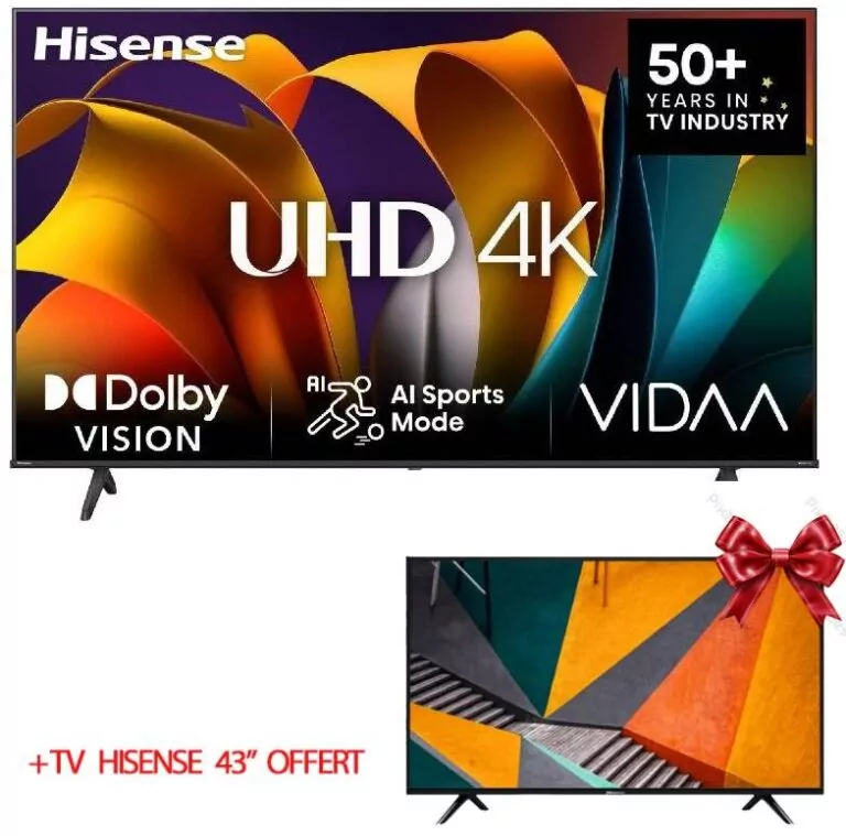 TV HISENSE 85″ Smart Série A6N LED 4K UHD - Noir