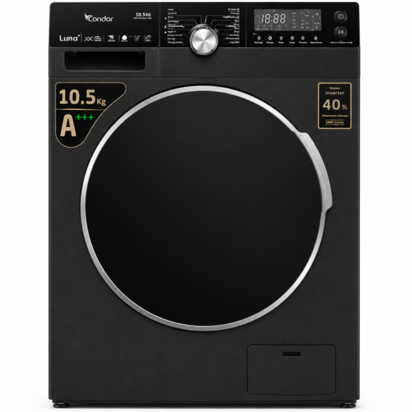 Lave linge Frontal CONDOR 10.5Kg Inverter Titanium – WAF-XLB441L1T
