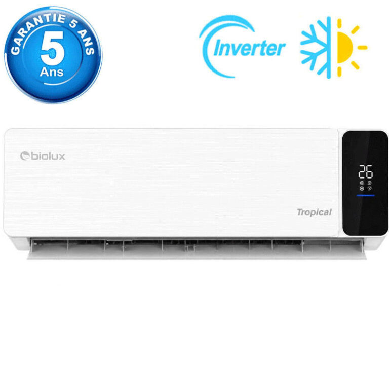 Climatiseur Biolux 12000 BTU Inverter Tropicalisé Chaud Froid Blanc