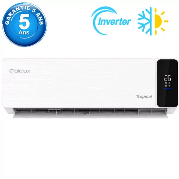 Climatiseur Biolux 9000 BTU Inverter Tropicalisé Chaud Froid Blanc