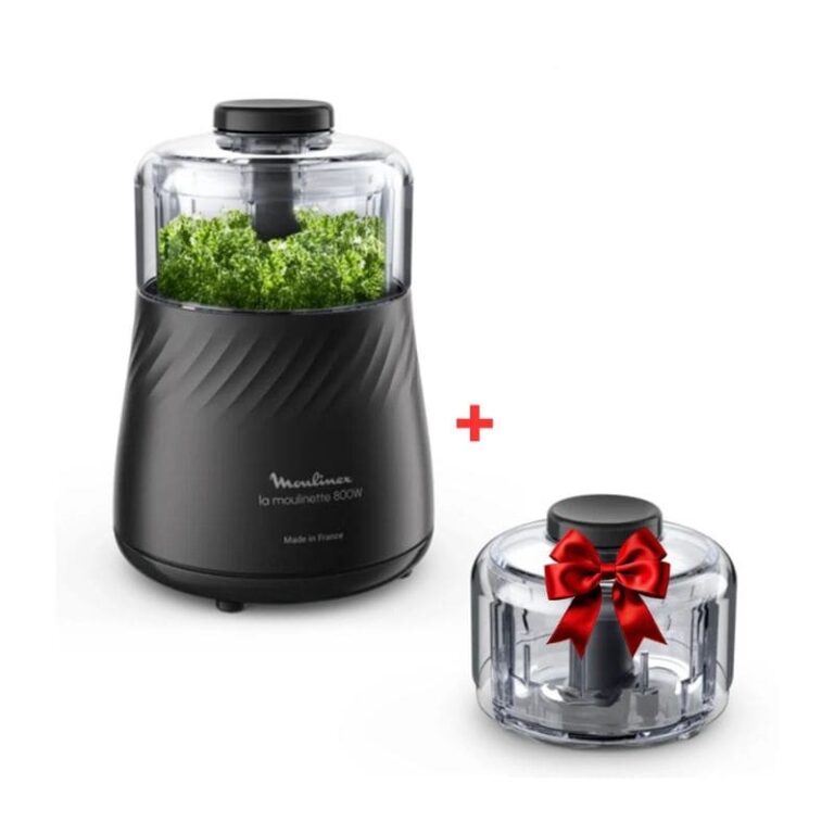 Moulinette MOULINEX 1000W DPA7R8M2 Noir + Faitout avec Couvercle 24 cm